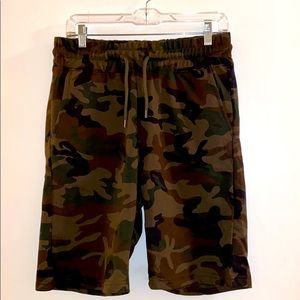 Green Camo Sweat Shorts Size Med.